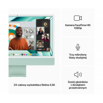 Apple iMac 24 cale: M3 8/10, 8GB, 512GB SSD - Zielony