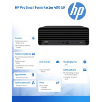 HP Inc. Komputer stacjonarny Pro Small Form Factor 400 G9 i3-13100 256GB/16GB/DVD/W11P 881J2EA