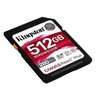 Kingston Karta pamięci SD 512GB React Plus 280/150/MB/s U3 V60