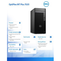 Dell Komputer Optiplex Plus MT/Core i5-14500/16GB/512GB SSD/Integrated/DVD RW/Wireless Kb & Mouse/W11Pro/vPro