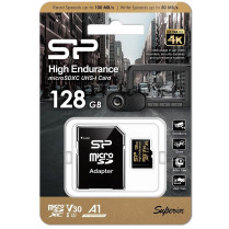 Silicon Power Karta pamięci microSDXC High Endurance 128GB V30 UHS-1 U3 A1 24/7 + ADAPTER microSD-SD