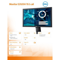 Dell Monitor E2020H 19.5 cali LED TN (1600x900) /16:9/VGA/DP 1.2/3Y PPG