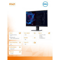 Dell Monitor P2421 24 cale IPS LED WUXGA (1920x1200) /16:10/HDMI/DVI/VGA/DP/5xUSB 3.0/3Y PPG