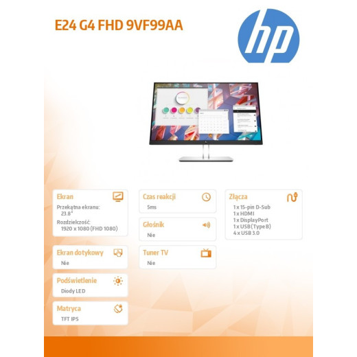 HP Inc. Monitor E24 G4 FHD 9VF99AA