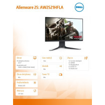 Dell Monitor Alienware AW2521HFLA 24,5 cali FHD/16:9/DP/2HDM/3Y PPG