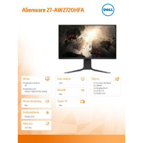 Dell Monitor Alienware AW2720HFA 27 cali LED 1920x1080/HDMI/DP/USB/3Y