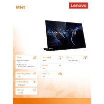 Lenovo Monitor 14.0 ThinkVision M14t LCD 62A3UAT1WL