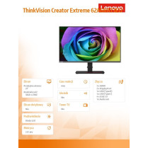 Lenovo Monitor 27.0 ThinkVision Creator Extreme LED HDR 62A6RAT3EU