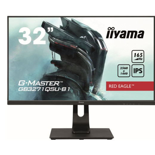 IIYAMA Monitor 31.5 cala GB3271QSU-B1 QHD,1ms,IPS,165Hz,HDMI,DP,400cd,FreeSync