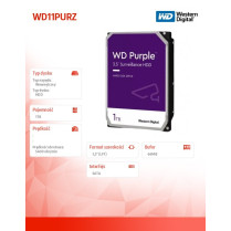 Western Digital Dysk Purple 1TB 3.5 cala WD11PURZ