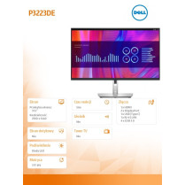 Dell Monitor P3223DE 31,5 cali IPS LED QHD (2560x1440) /16:9/HDMI/DP/USB-C/4xUSB 3.2/RJ45/3Y AES