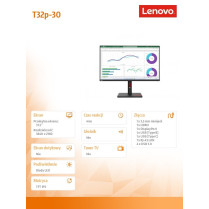 Lenovo Monitor 31,5 cali ThinkVision T32p-30 63D2GAT1EU