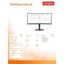 Lenovo Monitor 34 cale ThinkVision T34w-30 WLED LCD 63D4GAT1EU