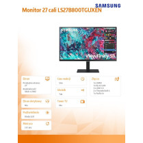 Samsung Monitor 27 cali ViewFinity S8 IPS 3840x2160 UHD 16:9 1xHDMI 2xTB 4.0 (90W/15W) 3xUSB 3.0 LAN 5ms DCh PinP/PbyP 60Hz