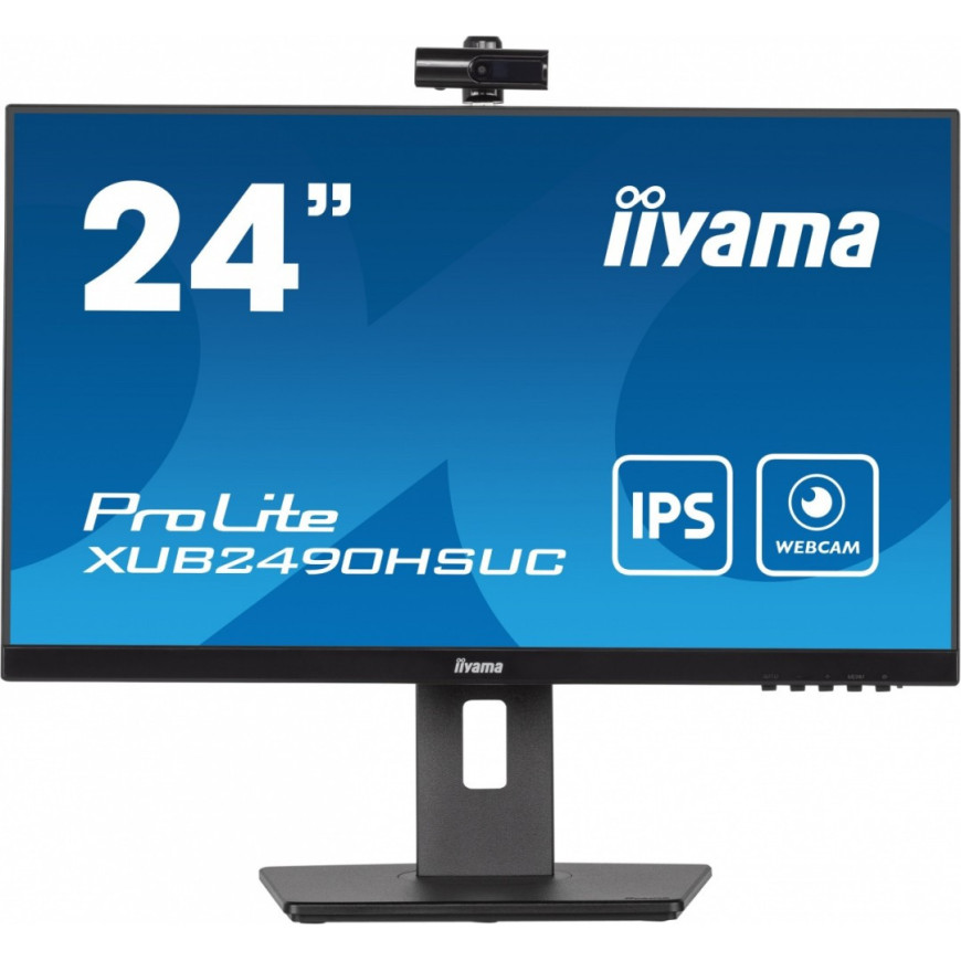 IIYAMA Monitor 23.8 cala XUB2490HSUC-B5 IPS,FHD,CAM,MIC,HDMI,DP,HAS(150mm)