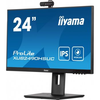 IIYAMA Monitor 23.8 cala XUB2490HSUC-B5 IPS,FHD,CAM,MIC,HDMI,DP,HAS(150mm)