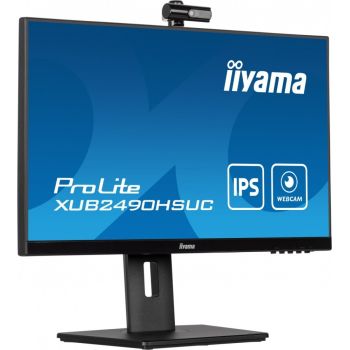 IIYAMA Monitor 23.8 cala XUB2490HSUC-B5 IPS,FHD,CAM,MIC,HDMI,DP,HAS(150mm)