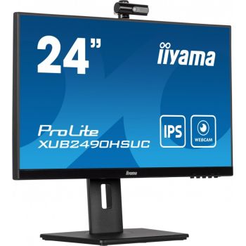 IIYAMA Monitor 23.8 cala XUB2490HSUC-B5 IPS,FHD,CAM,MIC,HDMI,DP,HAS(150mm)