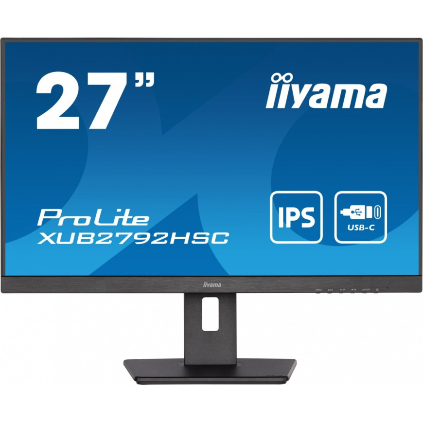 IIYAMA Monitor 27 cali XUB2792HSC-B5 IPS,FHD,USB-C,HDMI,DP,USB3.0,HAS(150mm)