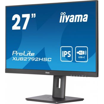 IIYAMA Monitor 27 cali XUB2792HSC-B5 IPS,FHD,USB-C,HDMI,DP,USB3.0,HAS(150mm)