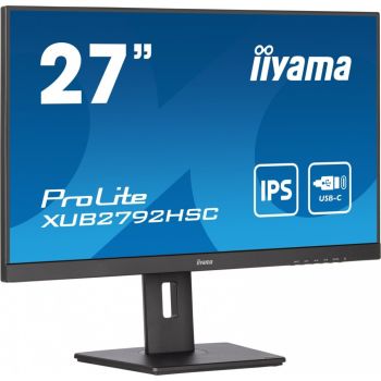 IIYAMA Monitor 27 cali XUB2792HSC-B5 IPS,FHD,USB-C,HDMI,DP,USB3.0,HAS(150mm)