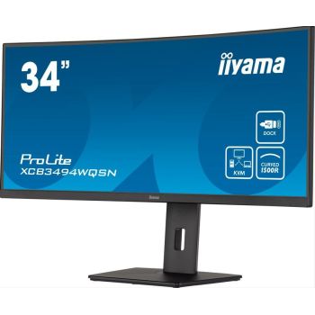 IIYAMA Monitor 34 cale XCB3494WQSN-B5 VA,UWQHD,1500R,USB-cDock,KVM,HAS(150mm)