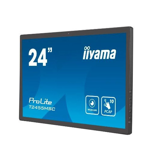IIYAMA Monitor dotykowy 24 cale T2455MSC-B1 POJ.10PKT.IPS,HDMI,DP,USB3.0,CAM,MIC