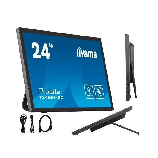 IIYAMA Monitor dotykowy 24 cale T2455MSC-B1 POJ.10PKT.IPS,HDMI,DP,USB3.0,CAM,MIC