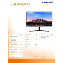 Samsung Monitor 28 cali LU28R550UQPXEN IPS 3840 x 2160 UHD 16:9 2xHDMI 1xDP 4 ms (GTG) płaski 2 lata d2d