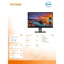 Dell Monitor UP2720QA 27 cali IPS UHD/HDMI/DP/Thunderbolt 3/3Y PPG