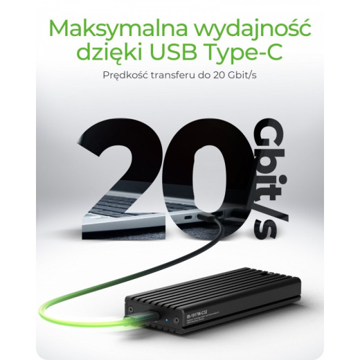 IcyBox Obudowa IB-1917M-C32 NVMe USB 3.2 Gen 2x2, 20 Gbit/s