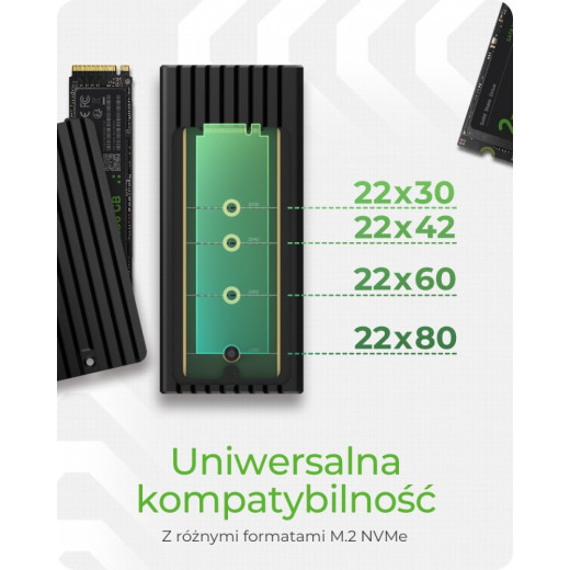 IcyBox Obudowa IB-1917M-C32 NVMe USB 3.2 Gen 2x2, 20 Gbit/s