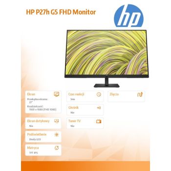 HP Inc. Monitor P27h G5 FHD Height Adjust Monitor 64W41AA