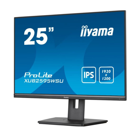 IIYAMA Monitor 25 cali XUB2595WSU-B5 IPS.PIVOT.16:10.USB.DP.HDMI.VGA.2x2W. 300(cd/m2).HAS(150mm)