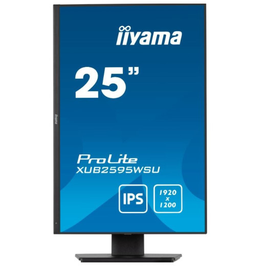IIYAMA Monitor 25 cali XUB2595WSU-B5 IPS.PIVOT.16:10.USB.DP.HDMI.VGA.2x2W. 300(cd/m2).HAS(150mm)