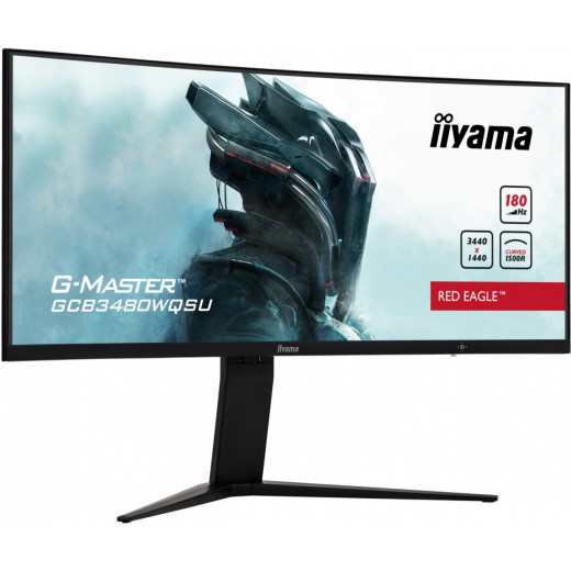 IIYAMA Monitor 34 cale GCB3480WQSU-B1 VA,UWQHD,180HZ,0.4ms,1500R(Curved), 2xHDMI,2xDP,2xUSB