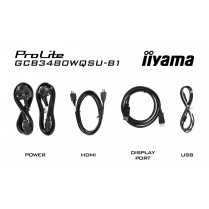 IIYAMA Monitor 34 cale GCB3480WQSU-B1 VA,UWQHD,180HZ,0.4ms,1500R(Curved), 2xHDMI,2xDP,2xUSB