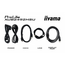 IIYAMA Monitor 23.8 cala XUB2492HSU-W6 IPS,HDMI,DP,100Hz,SLIM,HAS(150mm),4xUSB