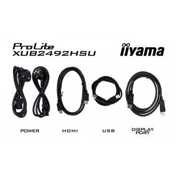 IIYAMA Monitor 23.8 cala XUB2492HSU-W6 IPS,HDMI,DP,100Hz,SLIM,HAS(150mm),4xUSB