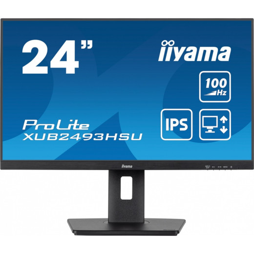 IIYAMA Monitor 23.8 cala XUB2493HSU-B6 IPS.HDMI.DP.2x2W.USBx2.SLIM.HAS(150mm)
