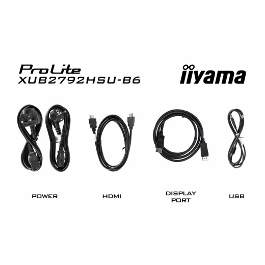 IIYAMA Monitor ProLite XUB2792HSU-B6 27 cali IPS,HDMI,DP,100Hz,SLIM,4xUSB3.2,PIVOT, HAS(150mm),2x2W