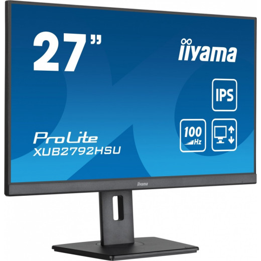 IIYAMA Monitor ProLite XUB2792HSU-B6 27 cali IPS,HDMI,DP,100Hz,SLIM,4xUSB3.2,PIVOT, HAS(150mm),2x2W