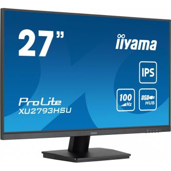 IIYAMA Monitor Prolite XU2793HSU-B6 27 cali IPS.HDMI.DP.2x2W.USBx2.FHD.SLIM.100Hz