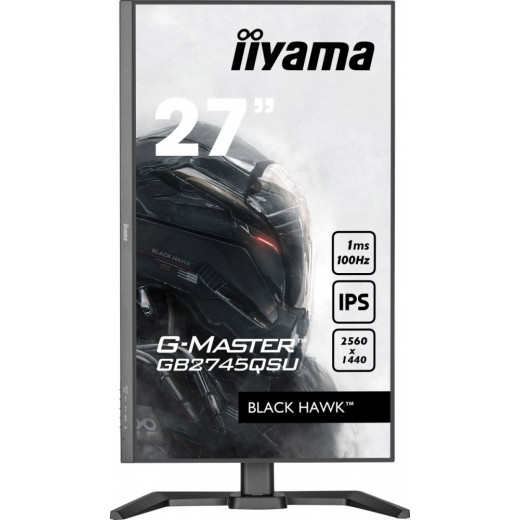 IIYAMA Monitor 27 cali G-Master GB2745QSU-B1 IPS,QHD,100Hz,1ms,2xUSB,2x2W,FreeSync, HAS(150mm)