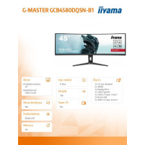 IIYAMA Monitor 45 cali G-Master GCB4580DQSN-B1, VA,DQHD,165HZ,USB-C-DOCK,RJ45,32:9,