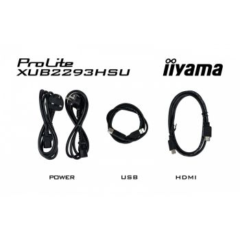 IIYAMA Monitor 21.5 cala ProLite XUB2293HSU-B6 IPS,100Hz,HAS(150mm),1ms,HDMI,DP,2xUSB, FreeSync,2x2W,PIVOT