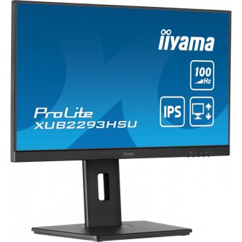 IIYAMA Monitor 21.5 cala ProLite XUB2293HSU-B6 IPS,100Hz,HAS(150mm),1ms,HDMI,DP,2xUSB, FreeSync,2x2W,PIVOT
