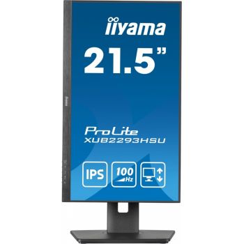 IIYAMA Monitor 21.5 cala ProLite XUB2293HSU-B6 IPS,100Hz,HAS(150mm),1ms,HDMI,DP,2xUSB, FreeSync,2x2W,PIVOT