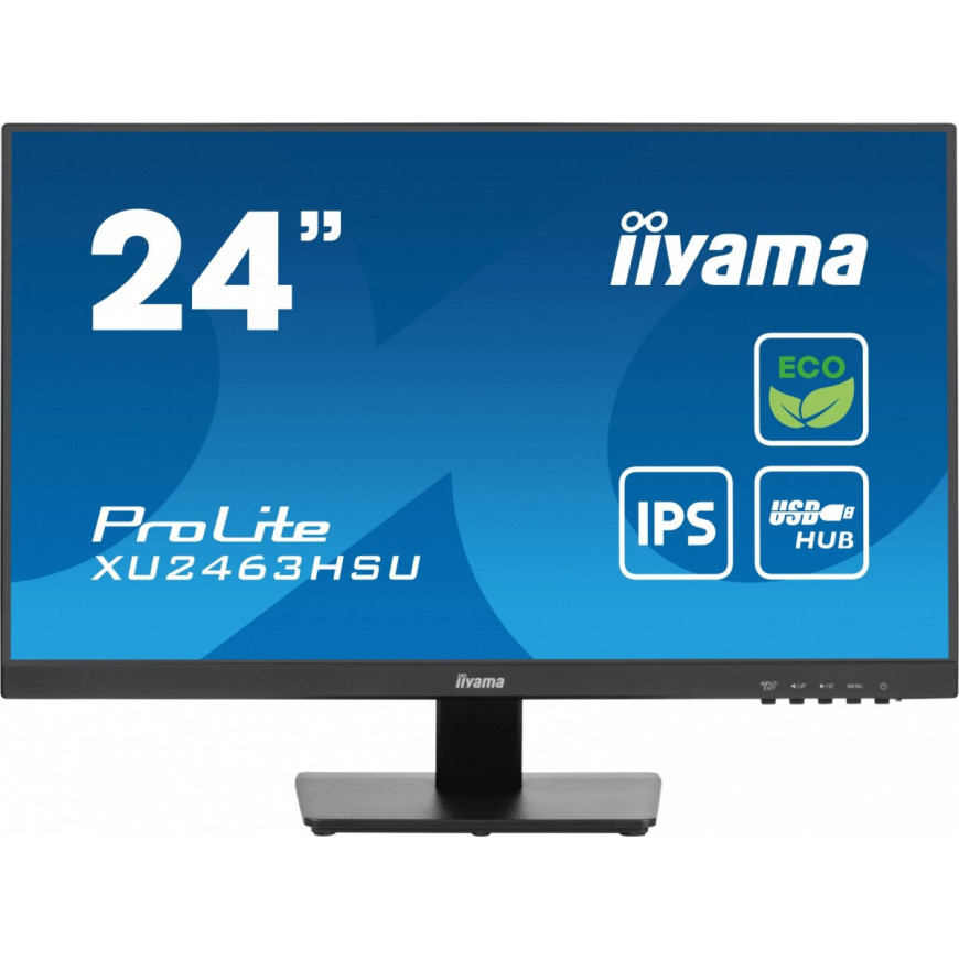 IIYAMA Monitor 24 cale XU2463HSU-B1 IPS,100HZ,ECO,3ms,SLIM,HDMI,DP,2x USB3.2 ,TCO,EPEAT