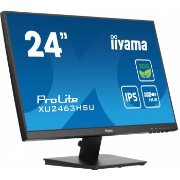IIYAMA Monitor 24 cale XU2463HSU-B1 IPS,100HZ,ECO,3ms,SLIM,HDMI,DP,2x USB3.2 ,TCO,EPEAT